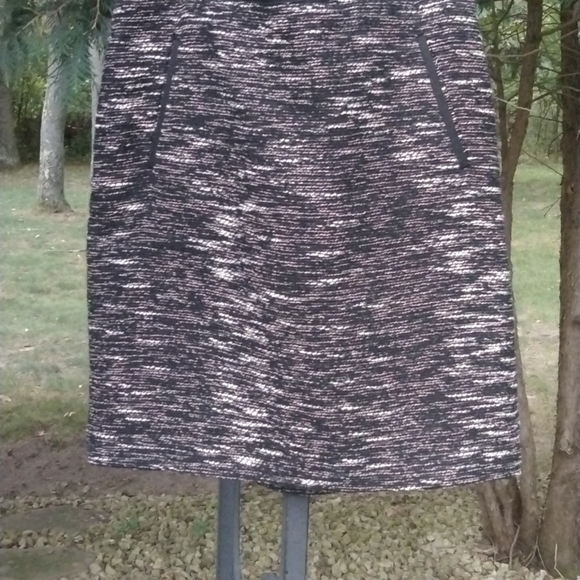 Talbots Pencil Skirt • Black Space Dye Wool Pencil Skirt Fully Lined 8 NWOT